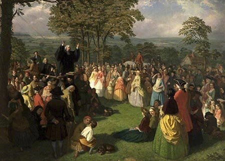 Artist's impression of Wesley preaching